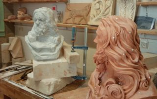 Buste en pierre d'après le Jésus du Bernin